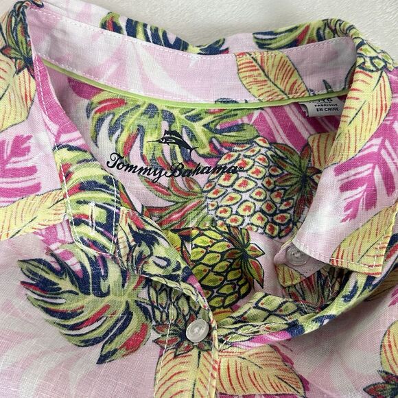 Tommy Bahama Women's Parc Linen Resort Coastal Tropical Camp Shirt Size XL Multi - Picture 13 of 13